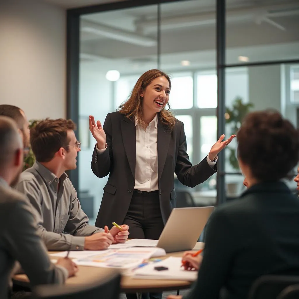 Consultant leading an engaging workshop